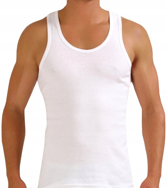 

3XL/10,Podkoszulka męska 100% bawełna gładka biała