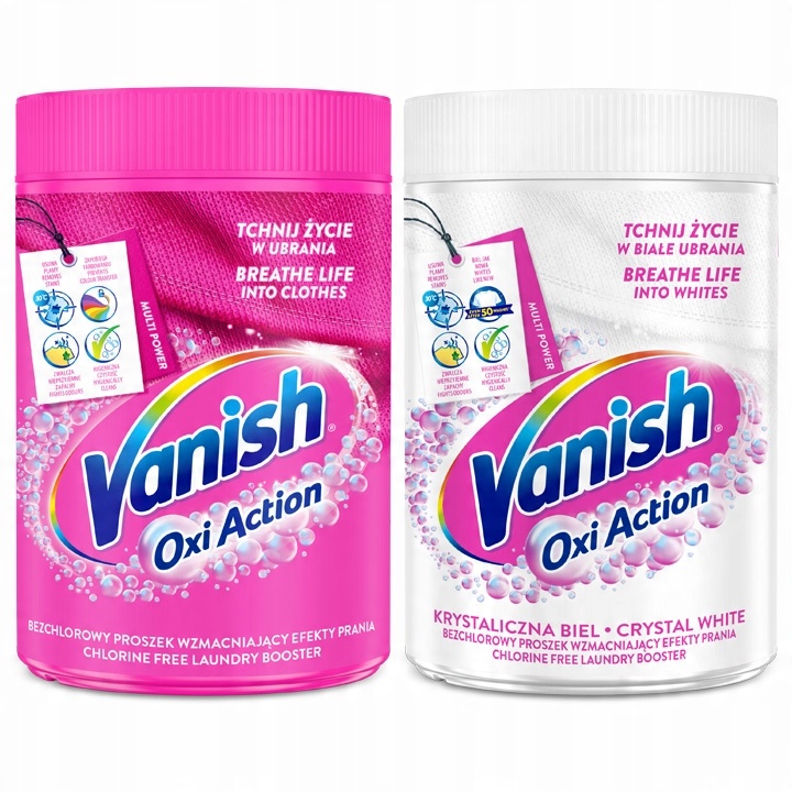 

Vanish Oxi Action Pink Odplamiacz Wybielacz 2x625g