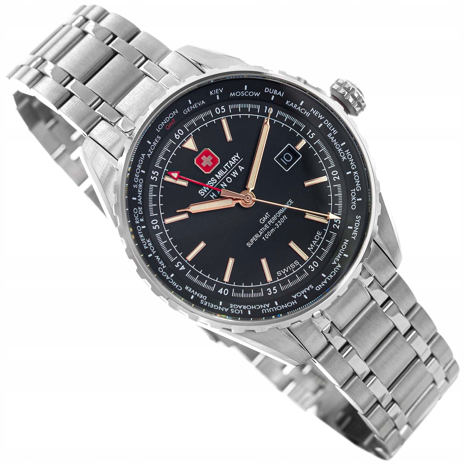 Pánské Hodinky Swiss Military Hanowa Afterburn Gmt SMWGH0003203 Datumovka