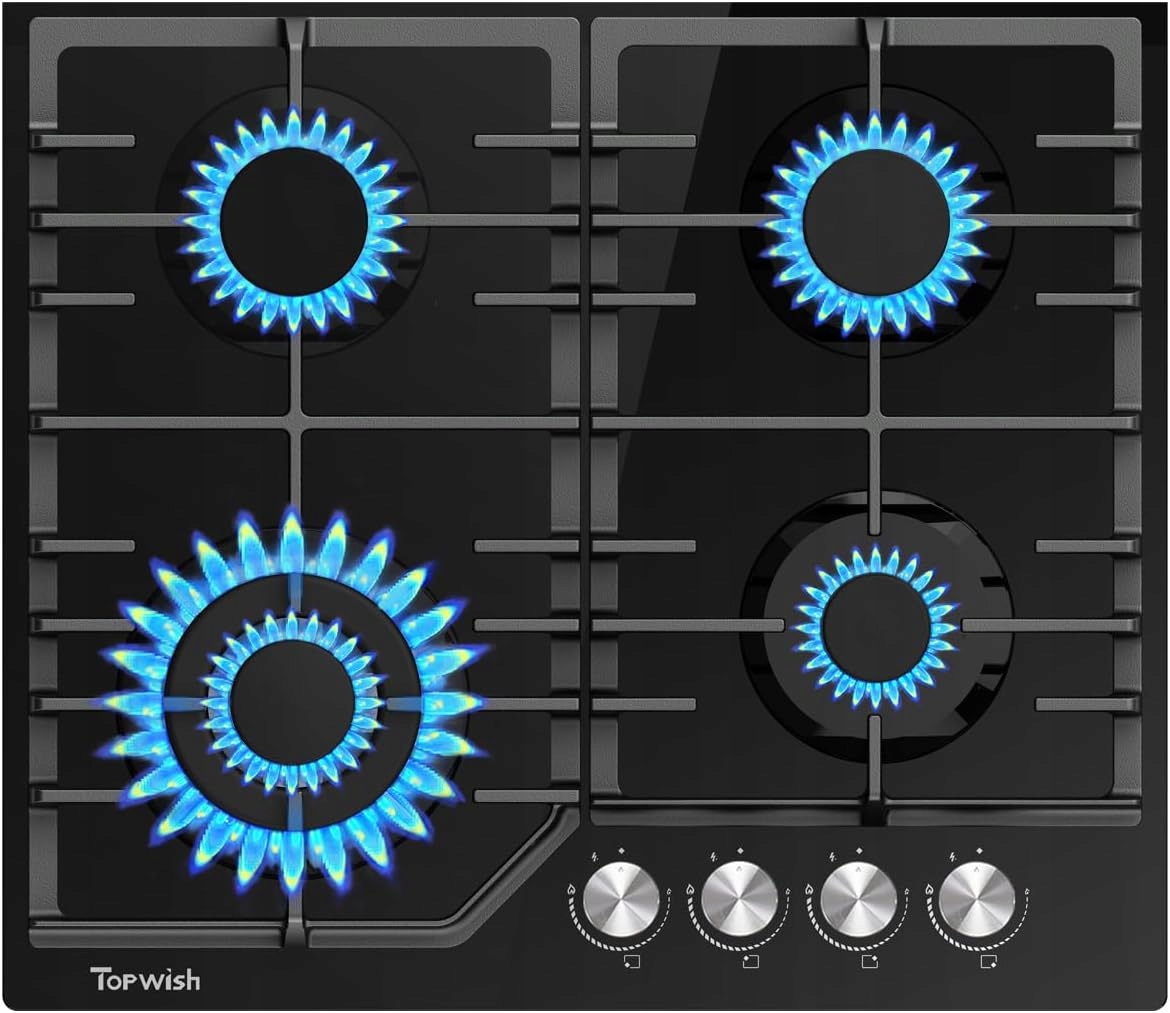 Plynový Sporák Elektrická Varná Deska 4 Hořáky Topwish Termo 3500W
