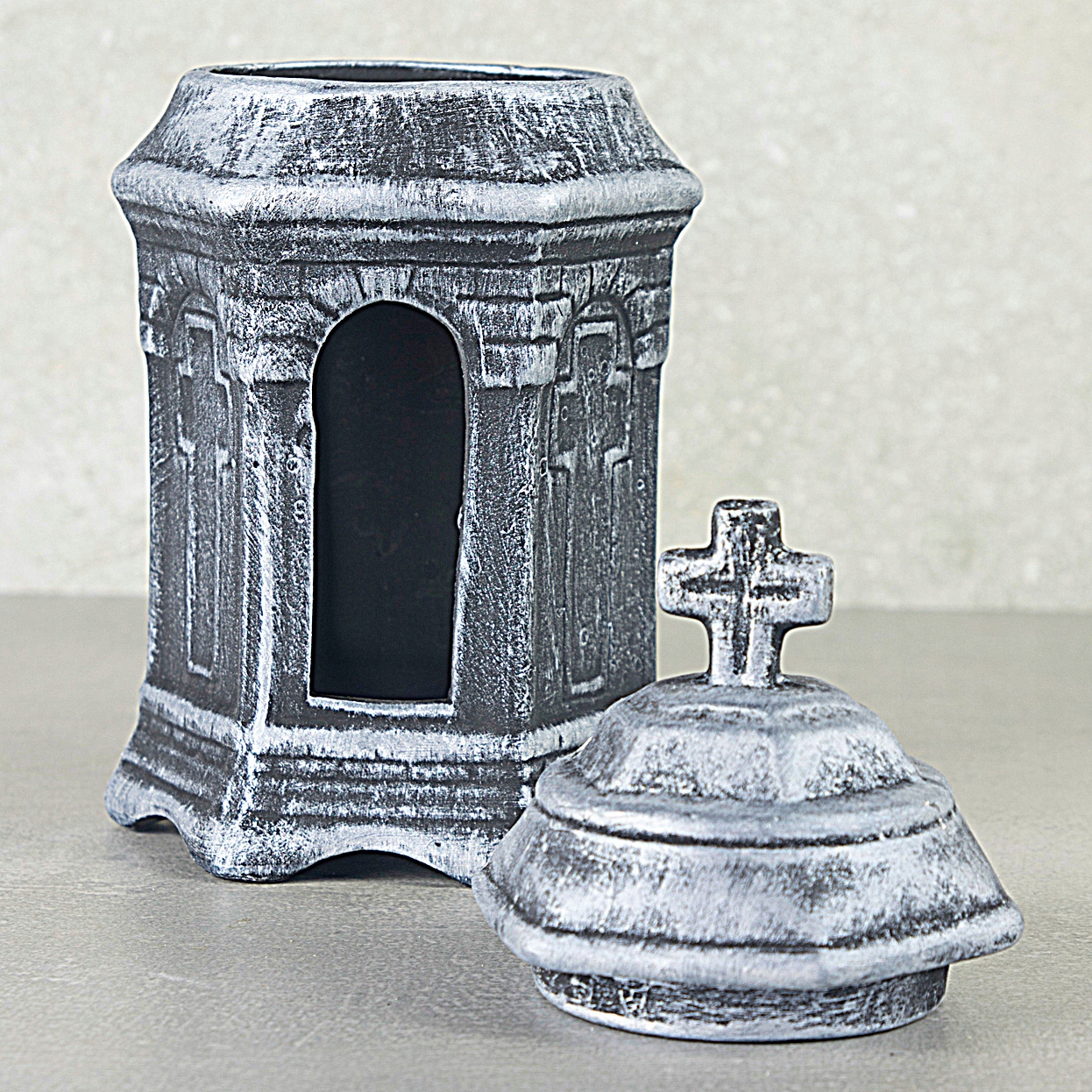 ZNICZ CERAMICZNY WYPALANY W KOLORZE GRAFITOWYM Marka Decortrend