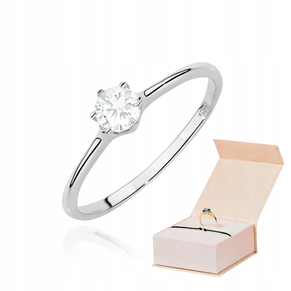 Pierścionek 585 Białe Złoto Diament Laboratoryjny 0,25ct+BRANSOLETKA Złota