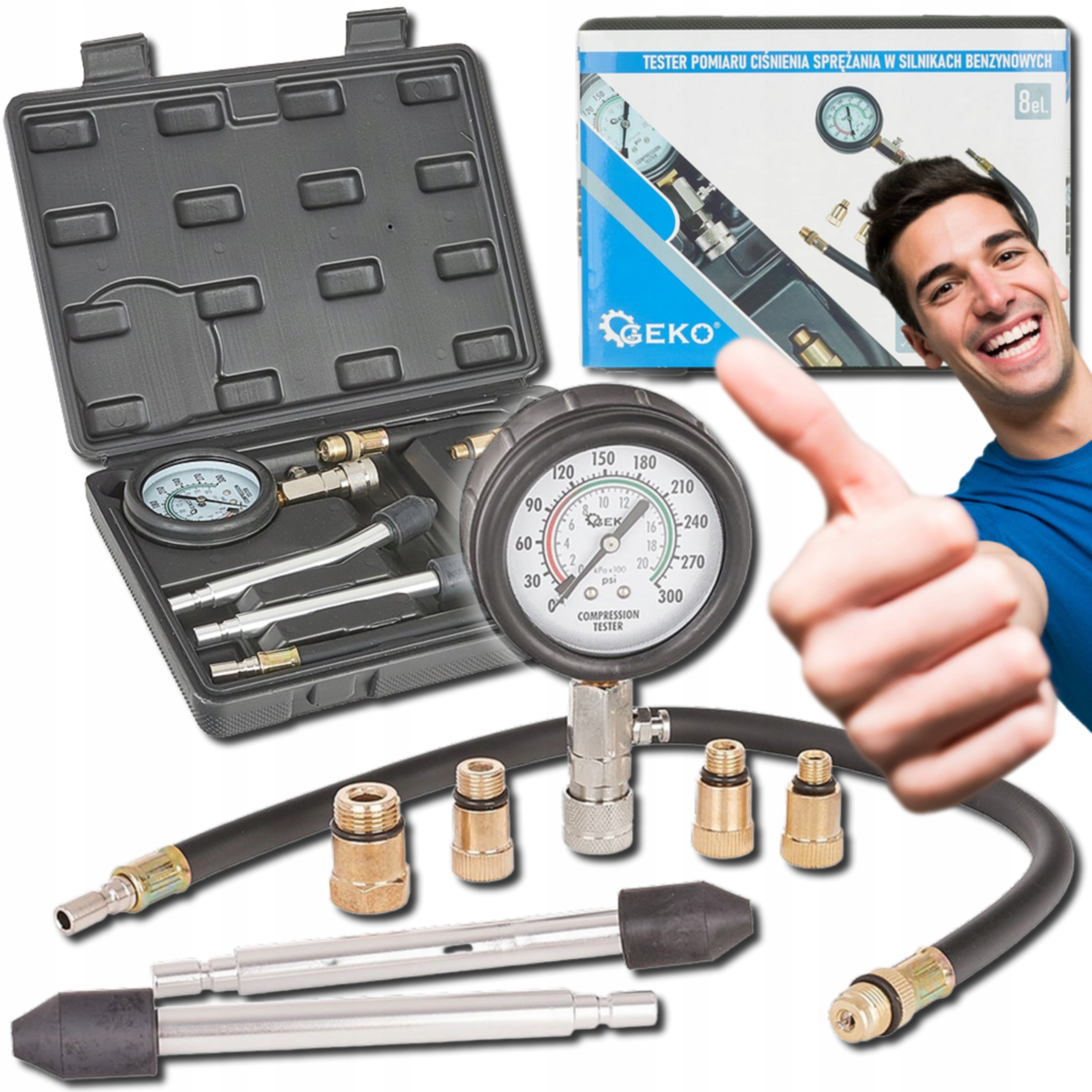 Miernik sprężania Tester pomiaru ciśnienia w silnikach benzynowych 0-20 bar