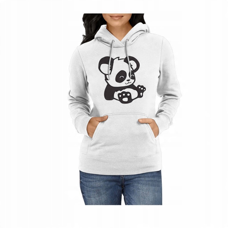 

Bluza damska Z Uroczą Pandą, kangurka, biała M