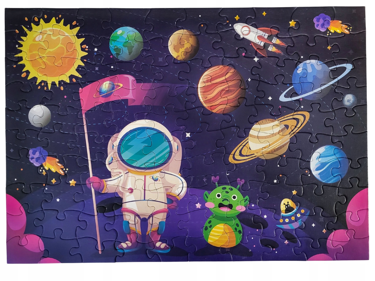 Puzzle dla dzieci Kosmos 100 elementów RegMag w pudełku z uchwytem – Wymiary