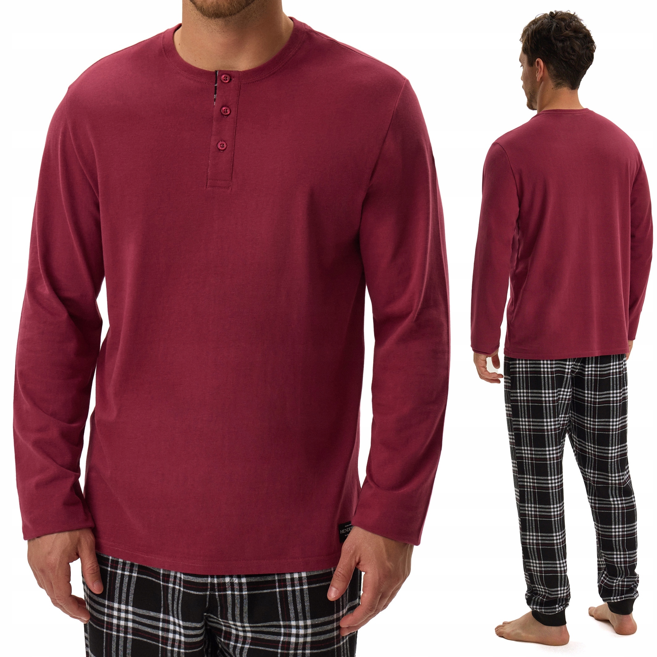 Pánské pyžamo 100% Bavlna s dlouhým rukávem Henderson Honor XL