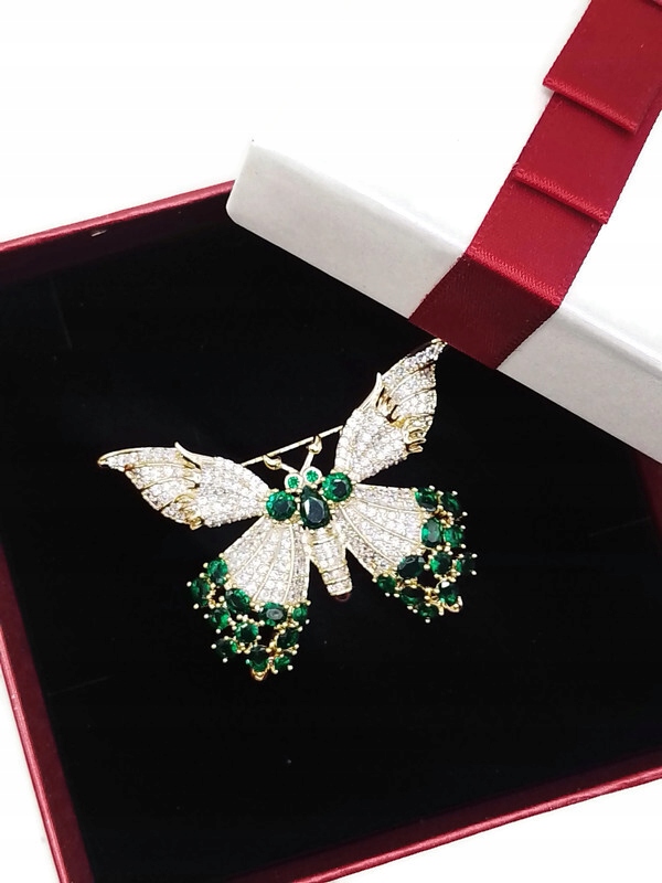 Luxusní Brož Motýl 14K Gp Krabička Jako Dárek