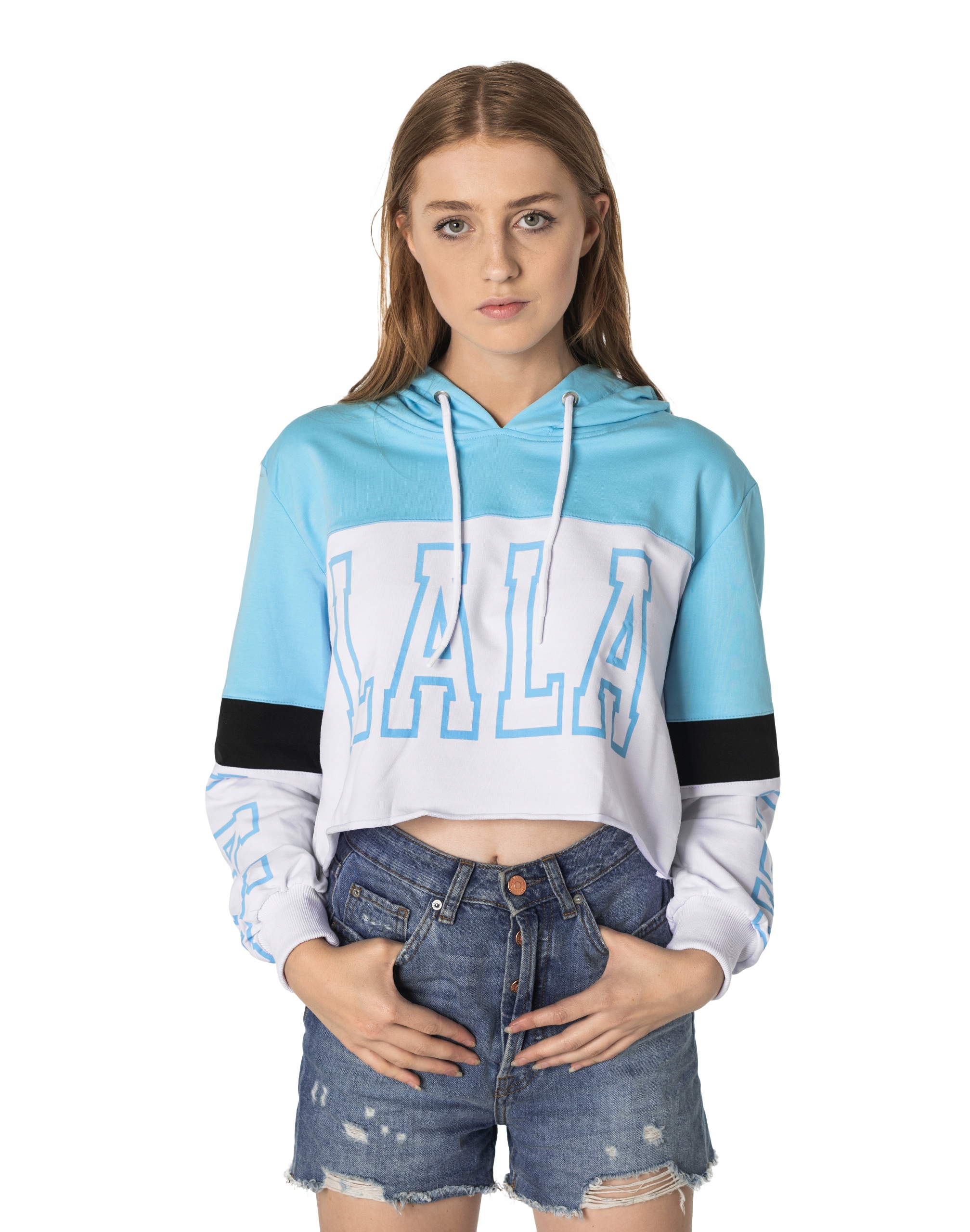

Krótka Bluza Damska Crop Top z Kapturem 40098-02