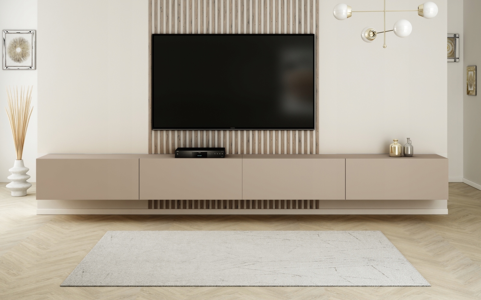 SZAFKA RTV POD TELEWIZOR KOMODA WISZĄCA 280 CM KASZMIR MAT