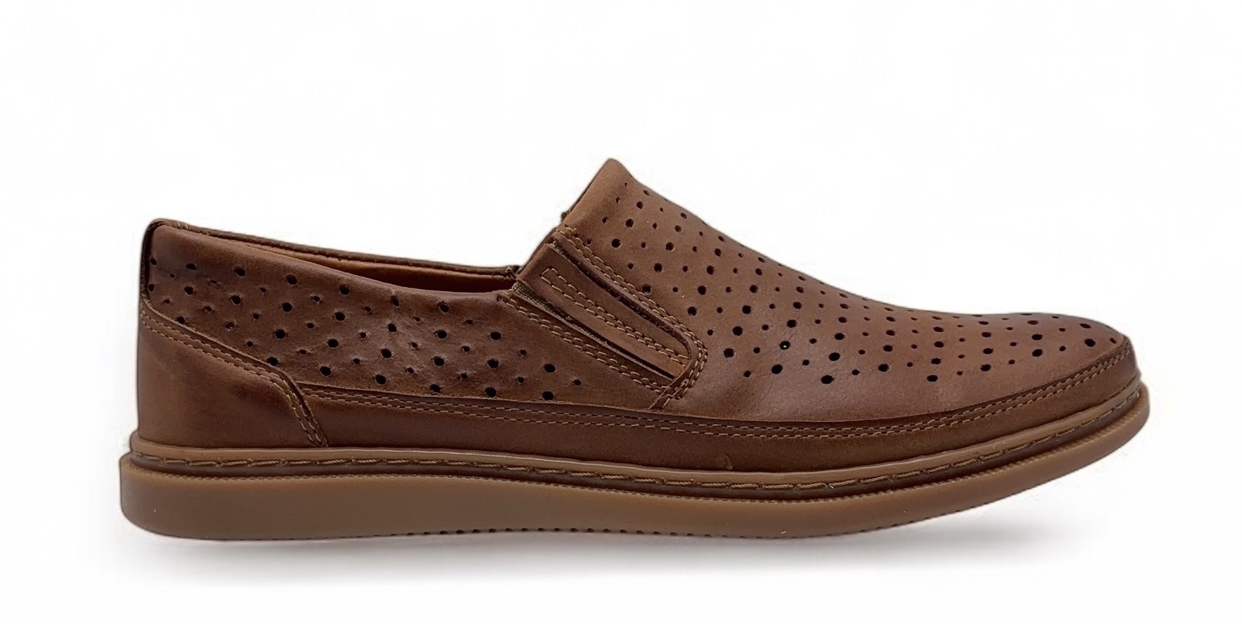 Nazouvací polobotky s perforací model 2107 l Polbut – přírodní kůže, velikost 45