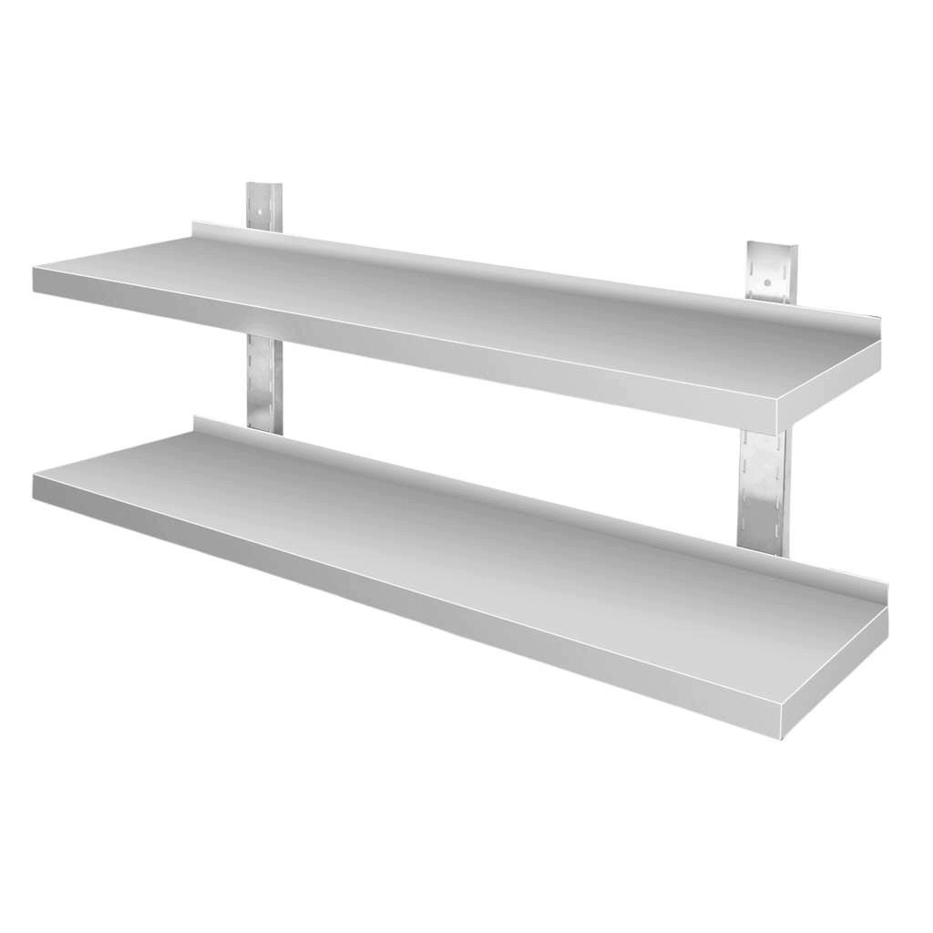 Dvojitá gastronomická závěsná police z nerezová ocel Mega-M 120 x 30 cm