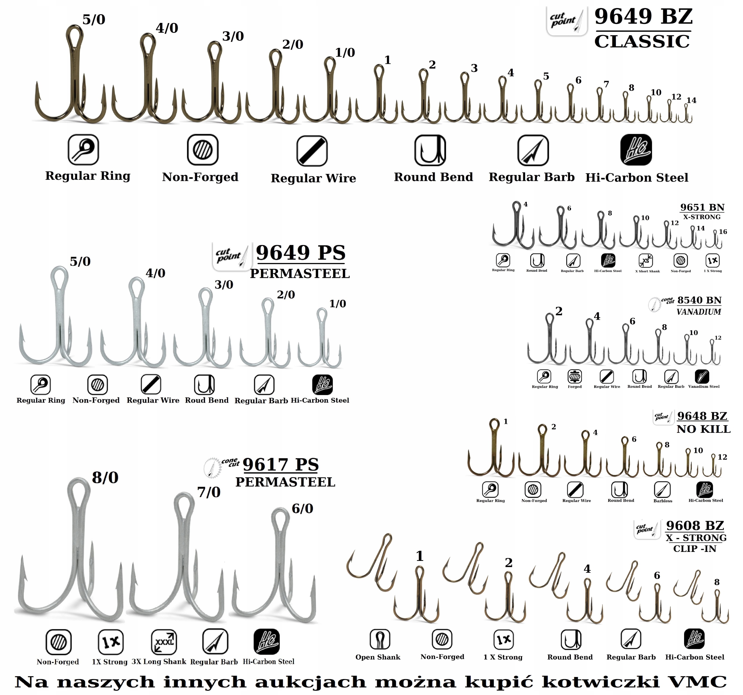 KOTWICZKA X-STRONG VMC 9651BN Nr.1 DO PRZYNĘT 10 szt. Model BN
