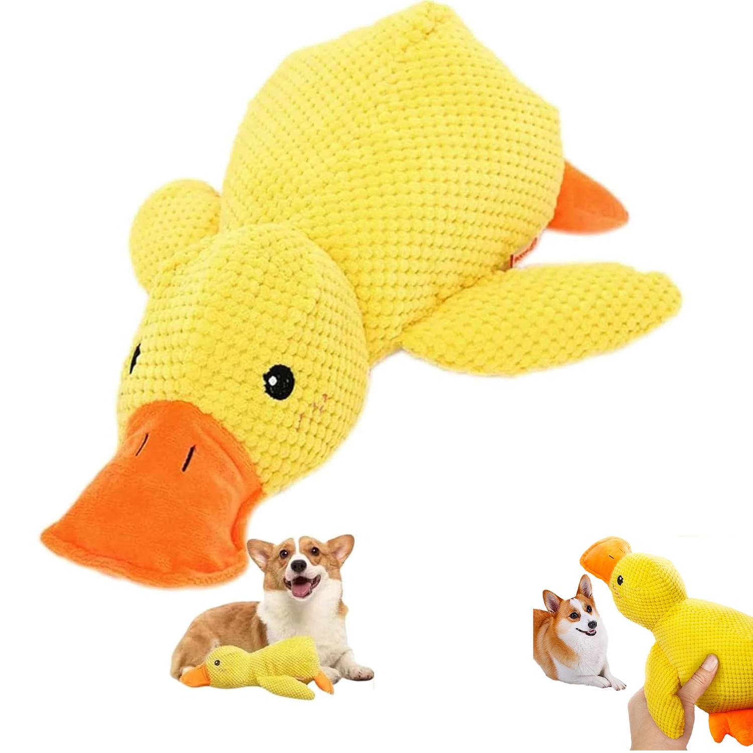 Levně Velká Hračka Pro Psy Kachna Plyšák Interaktivní Pískátko Odolná Velká L