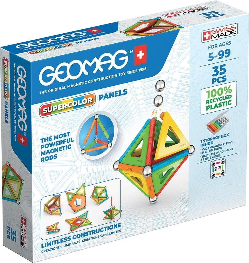 

Klocki magnetyczne Geomag Supercolor Panels 35el