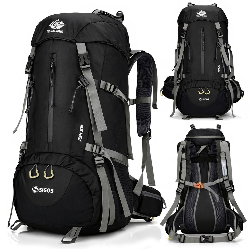 Plecak turystyczny trekkingowy 50L na wycieczki w góry męski czarny górski