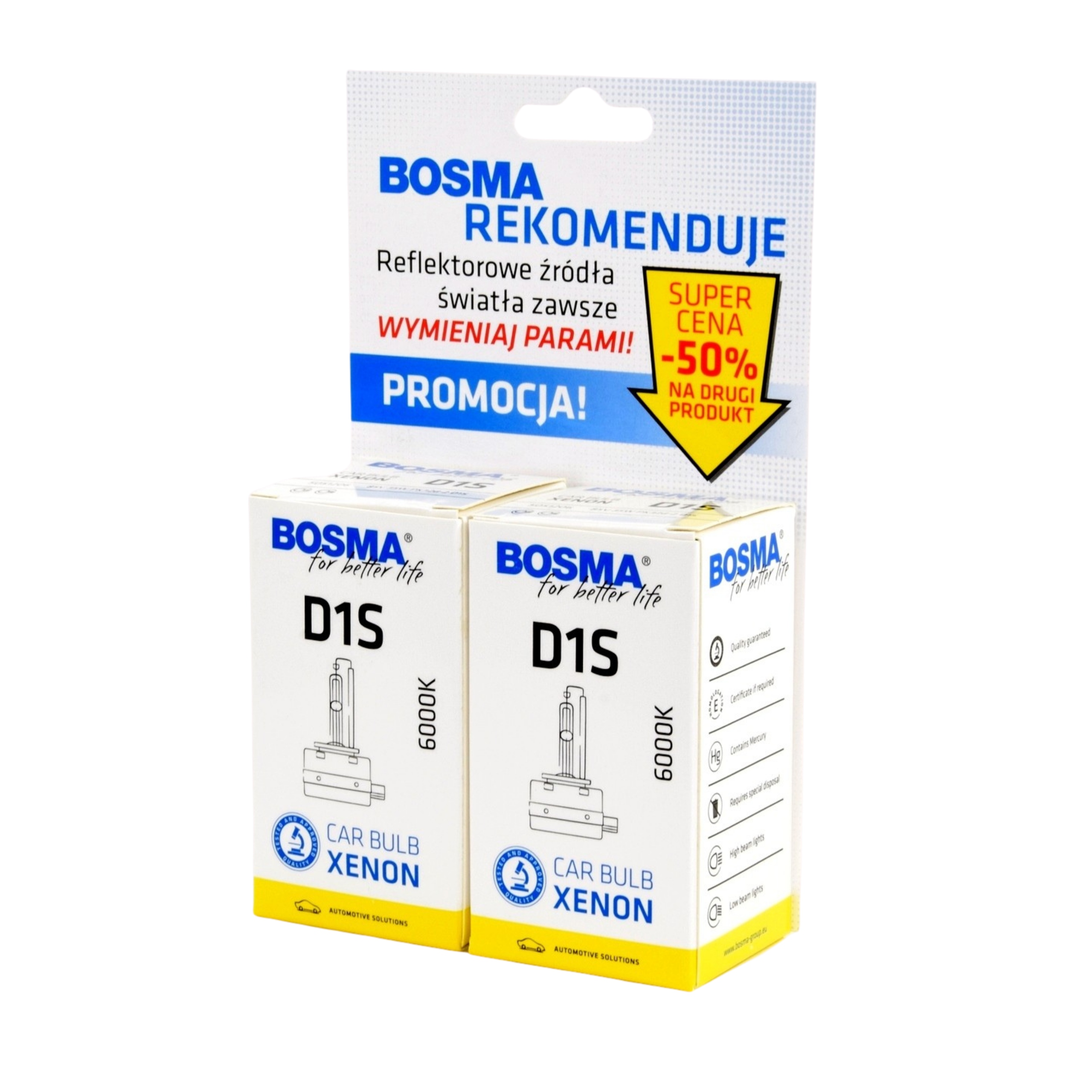 Bosma Xenon D1S 6000K 85V 35W PK32d-2 Duo Pak