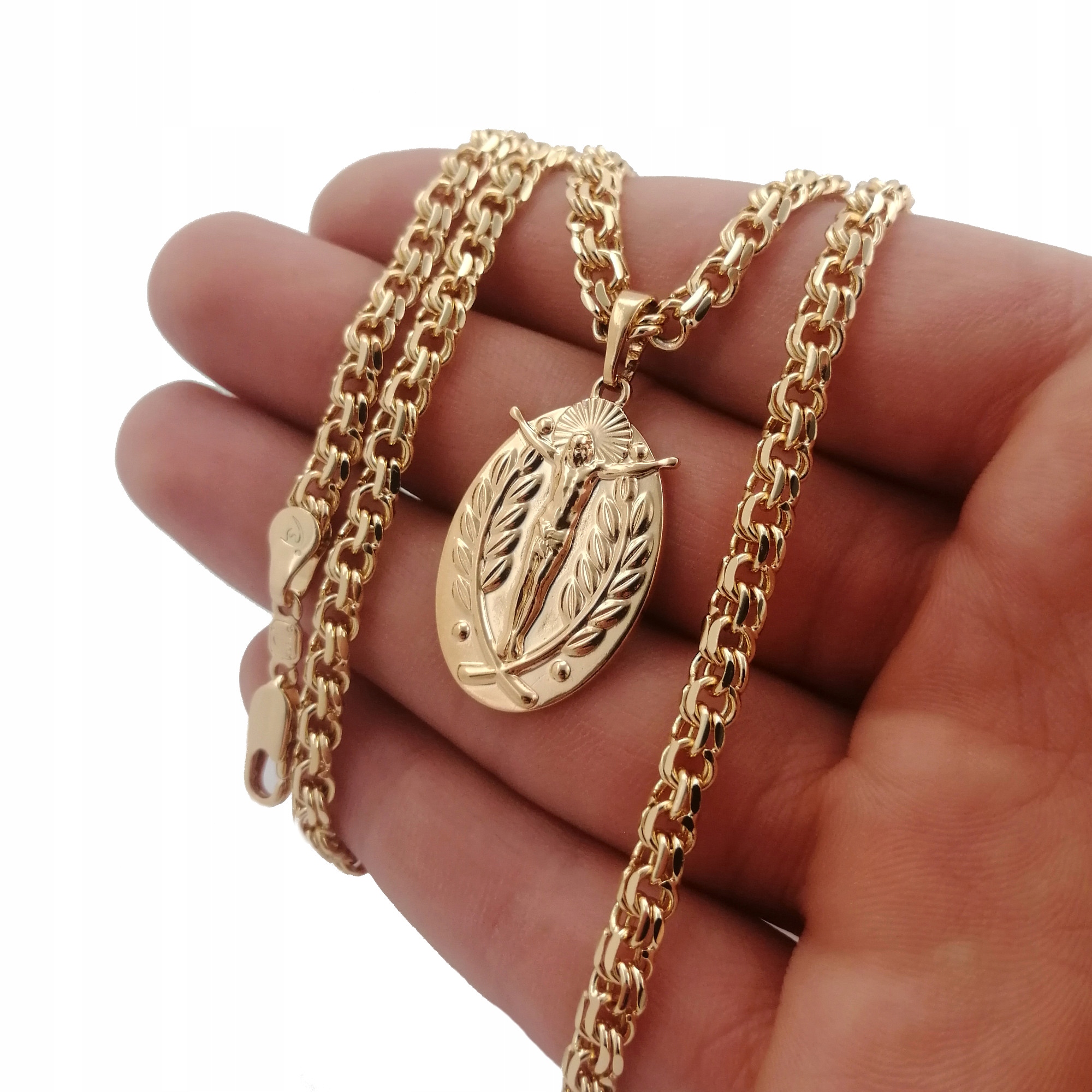 

Złoty Łańcuszek Garibaldi+medalik 18K Prezent 55CM