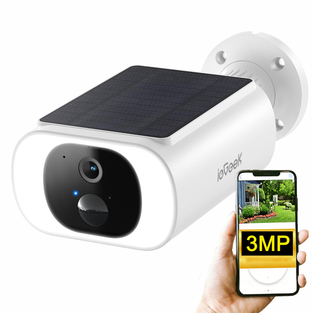 Solární Wifi Kamera 3MPX 2K Inteligentní Venkovní Ip Bezdrátová