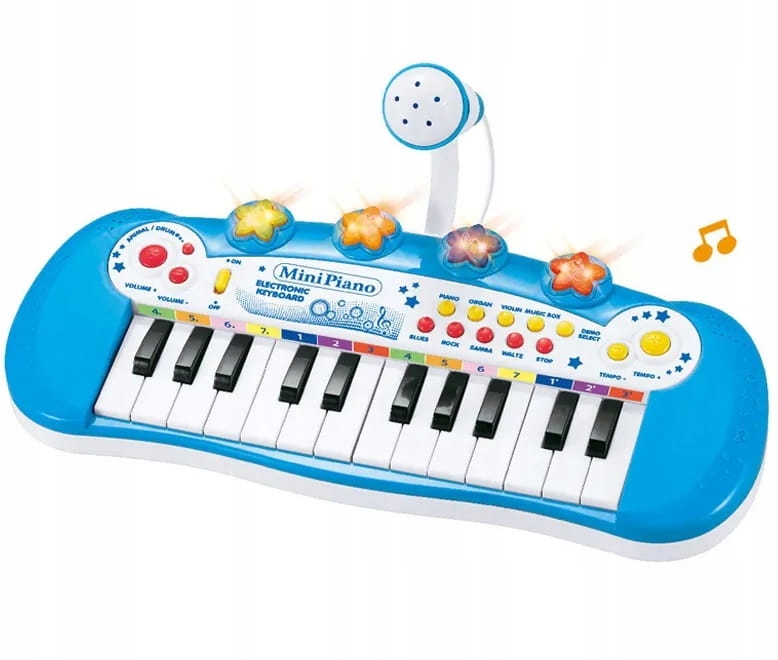 INTERAKTYWNE PIANINKO ORGANY Z MIKROFONEM ŚWIATŁO MELODIE Rodzaj organy