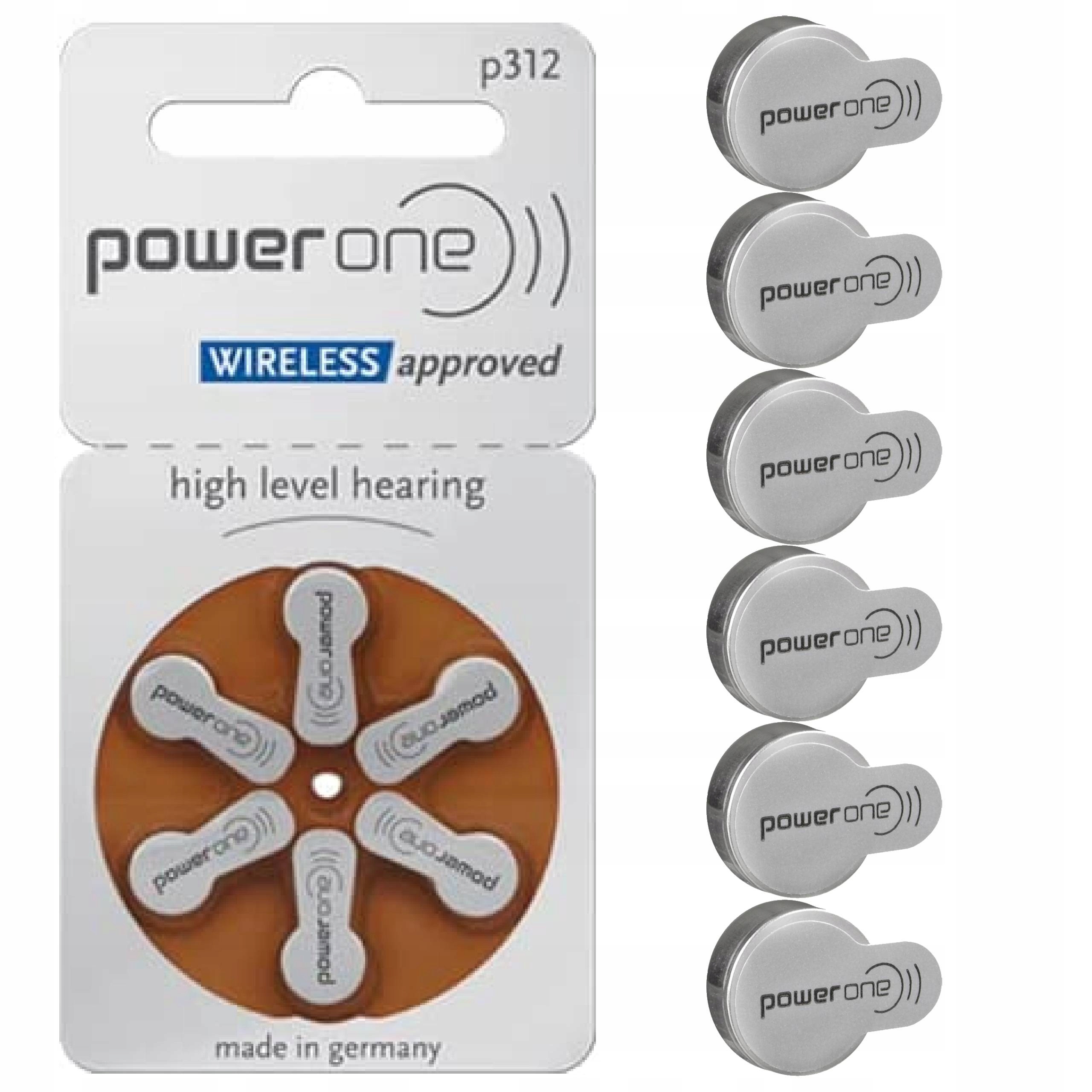 

Baterie słuchowe 312 PR41 p312 Varta Power One x6