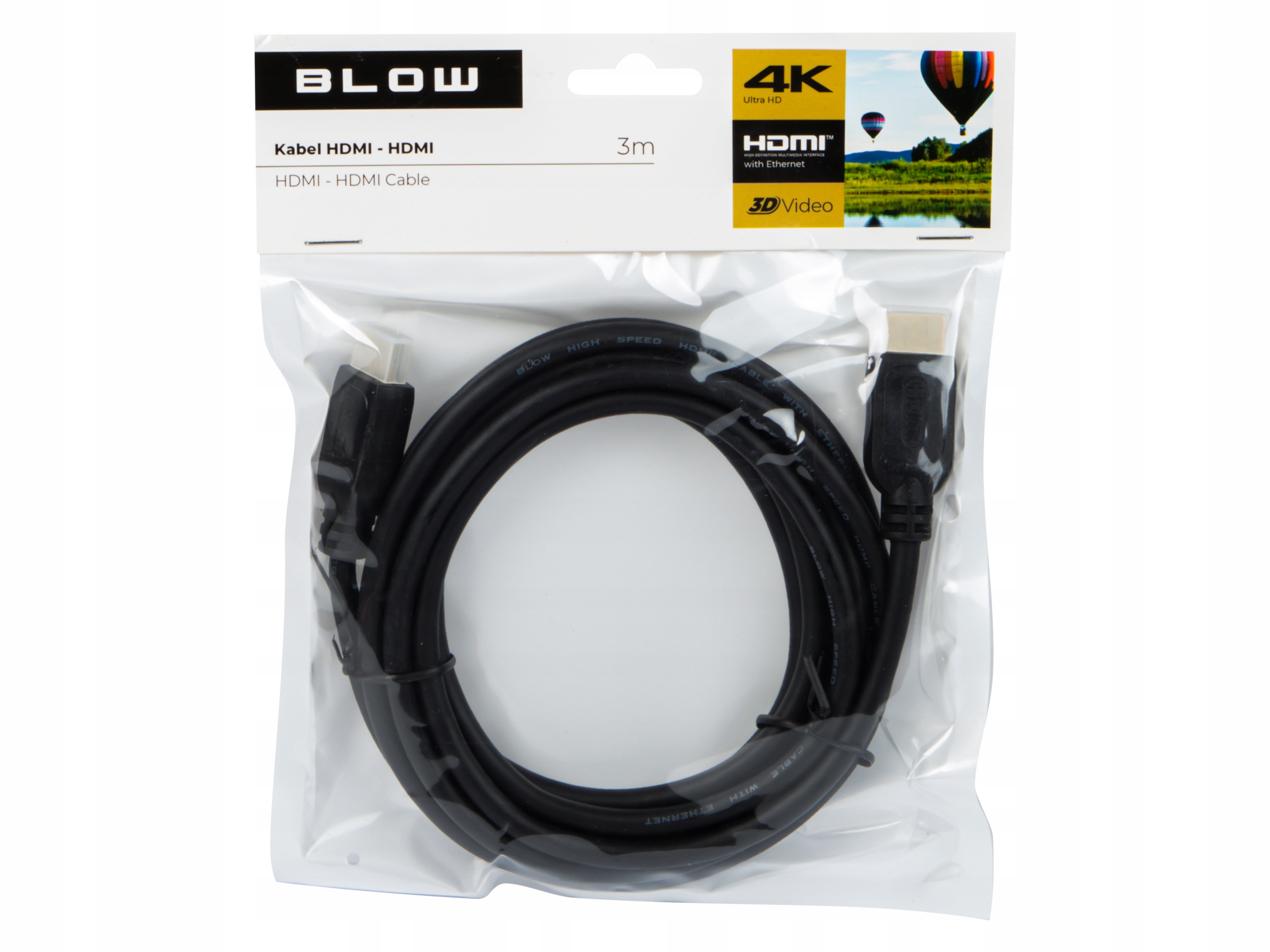 Kabel przewód HDMI FULL HD UHD 4K 3D 3m Kod producenta 92-213#