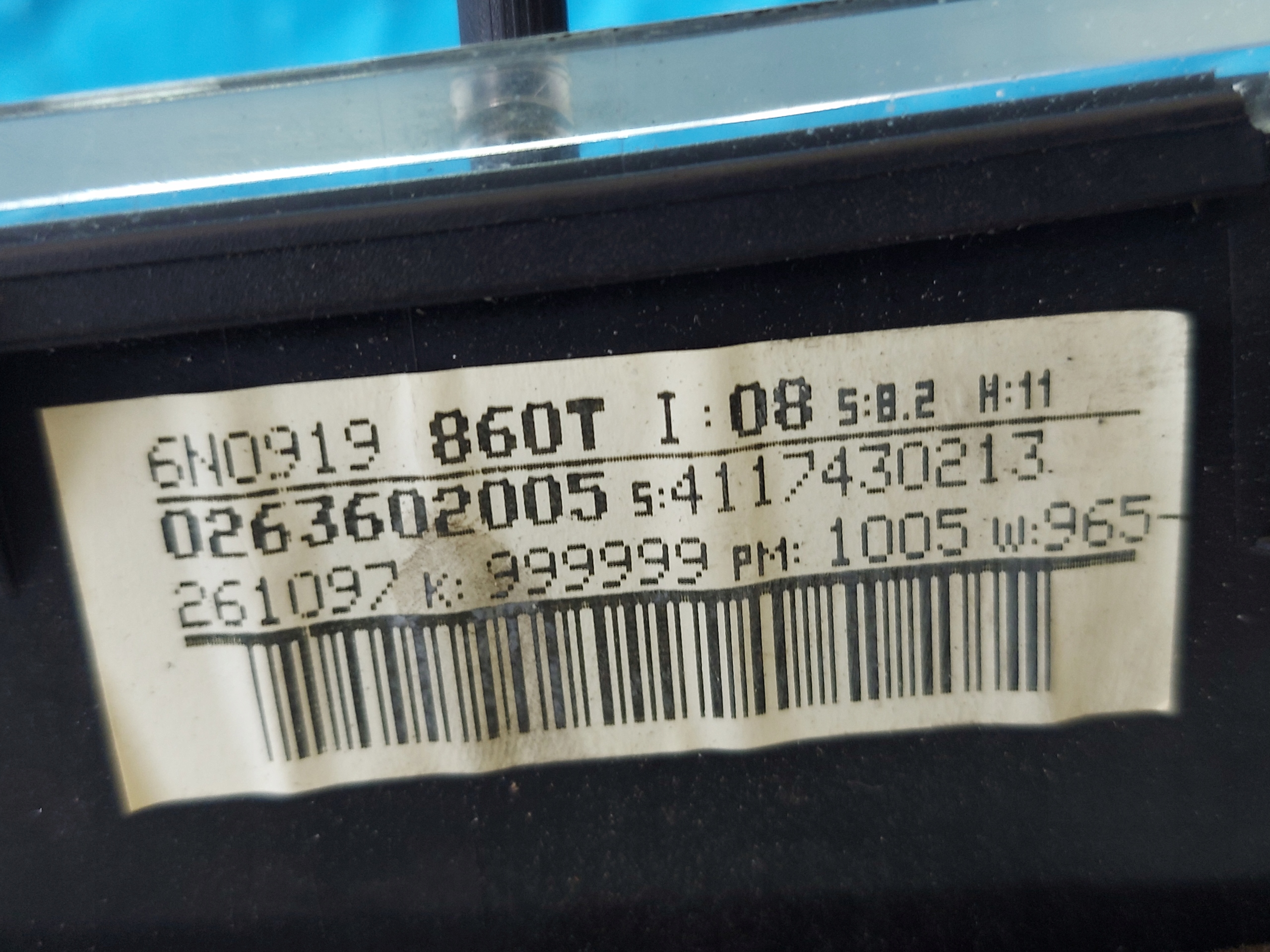 dials clock VW POLO 6N1 1.4 B 6N0919860T