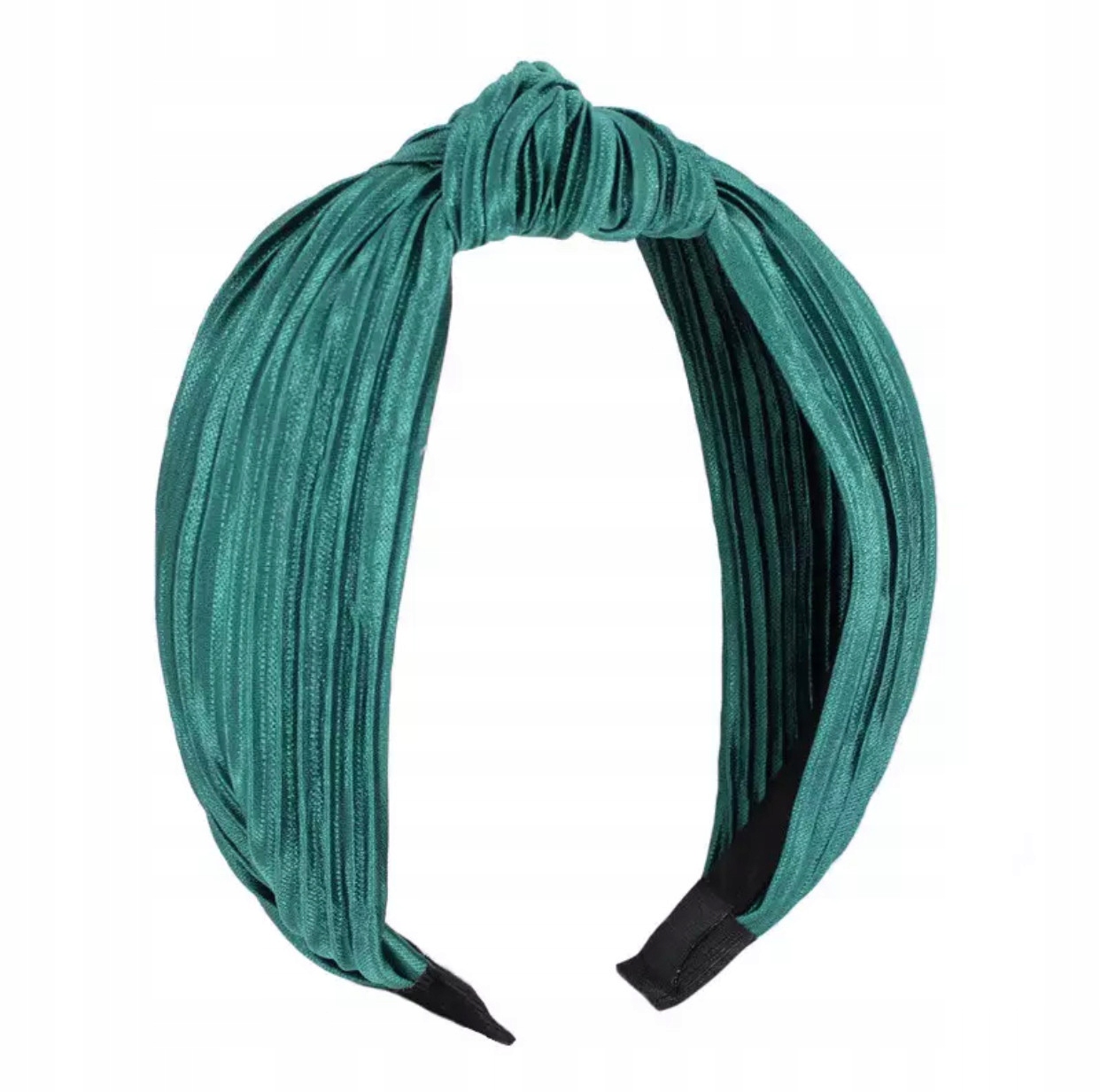 

Opaska do włosów zielona plisowana węzeł supeł