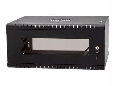 Netrack Hanging cabinet ECO-Line Rack 19inch 4U 350mm black glass door