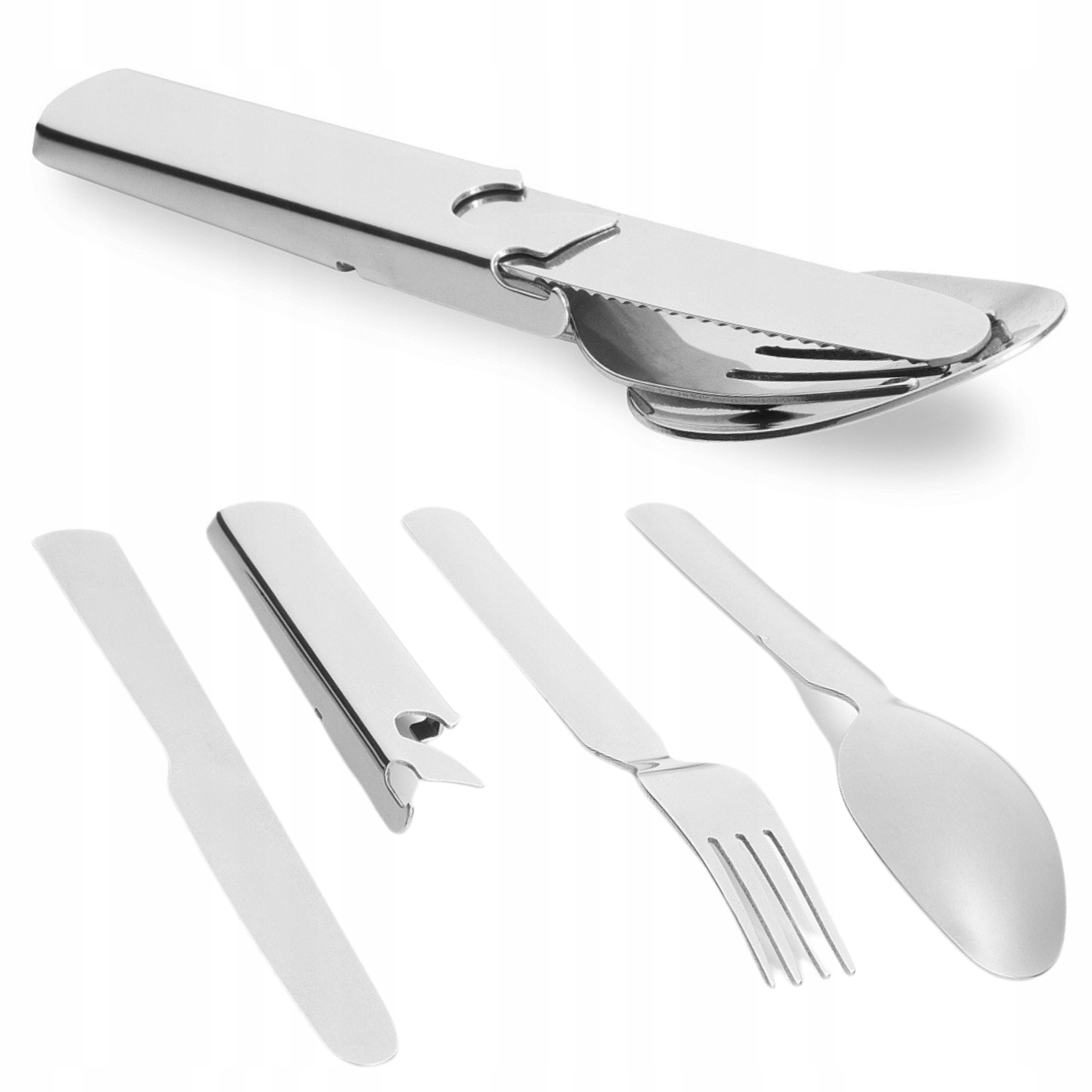 NIEZBĘDNIK WOJSKOWY STAL NIERDZEWNA 4W1 UNIWERSALNY MAŁY SZTUCCE M-TAC