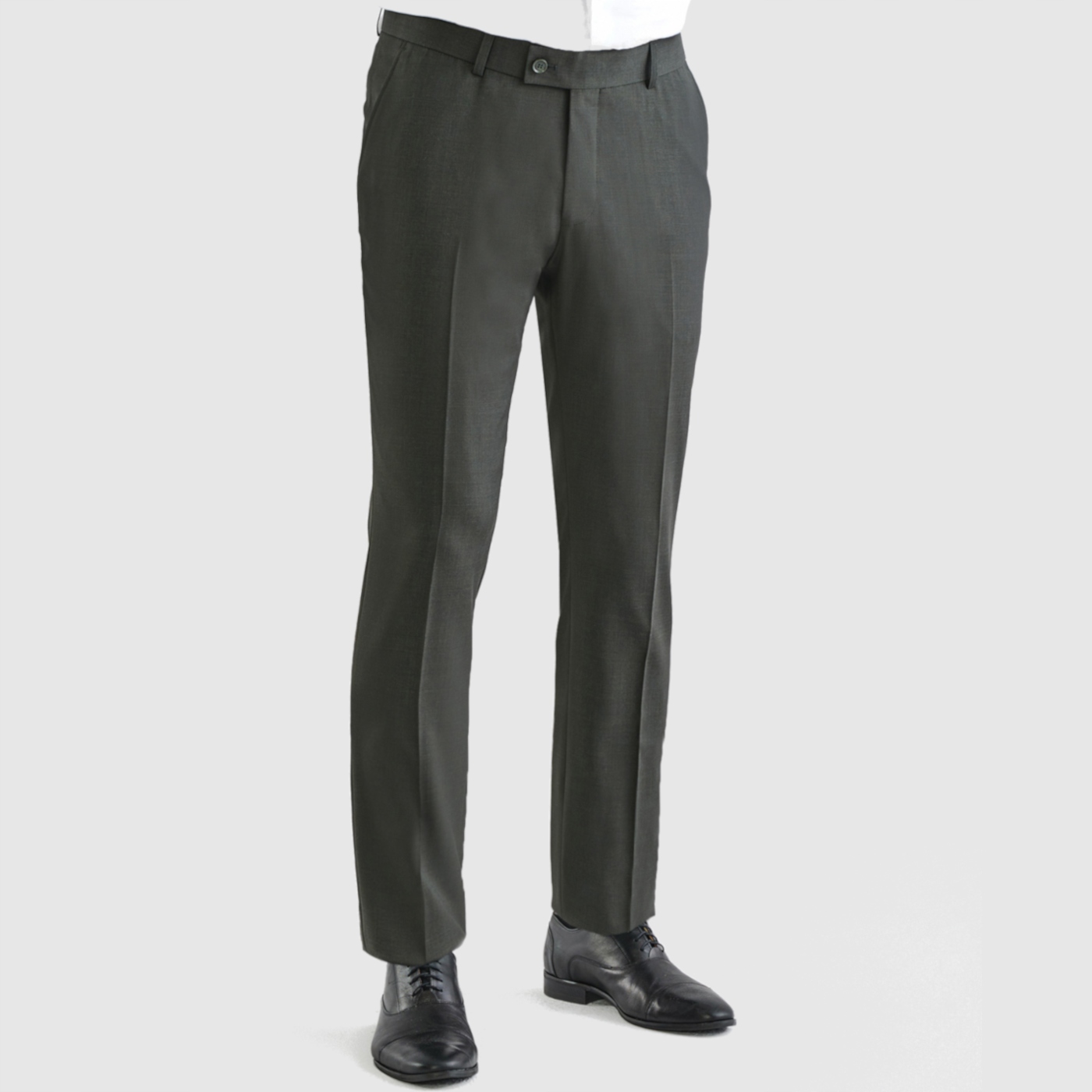 Tmavě šedo-zelené společenské oblekové kalhoty Pako Lorente vel