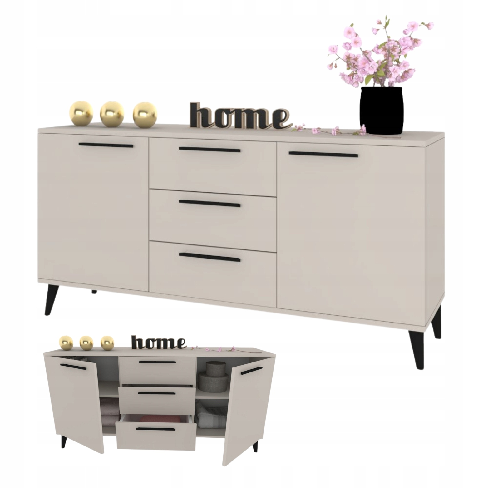 Velká komoda s zásuvkami Rtv skříňka do obývacího pokoje Kašmír 150