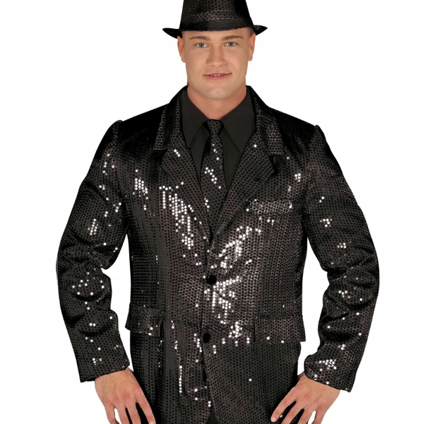 Pánské Sako Sako Černé Příslušenství Karneval Silvestr M
