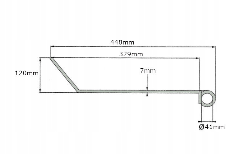 Palec sprężysty chwastownika prawy 7mm z mocowaniem uchwytem Marka maszyny Inna