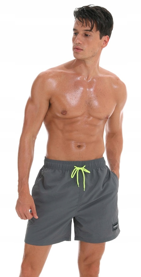 KĄPIELÓWKI MĘSKIE SZORTY SPODENKI SZARE SIWE - M Rozmiar M