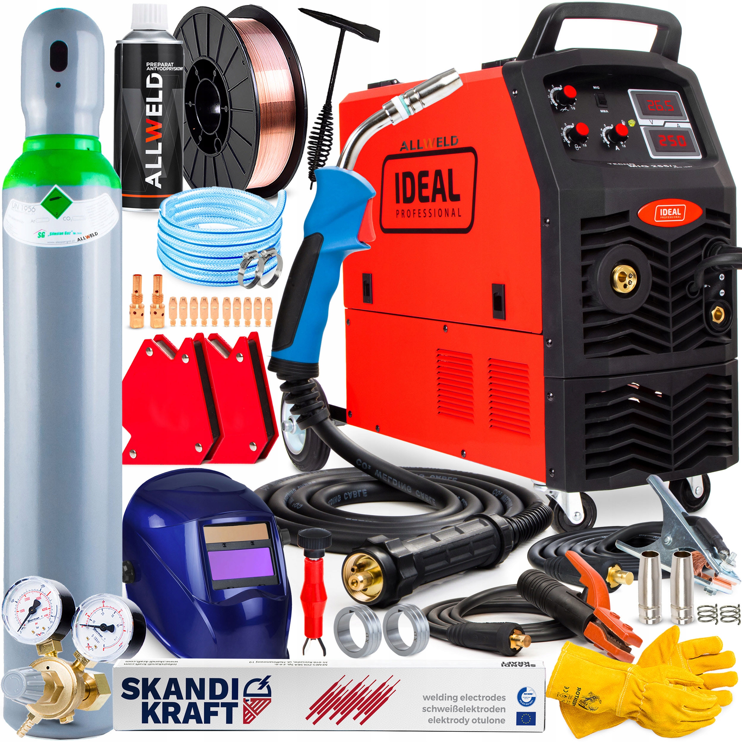 Svářečka Migomat Ideal Tecno Mig 255 Mag Mma Flux 250A 230V 400V Igbt Alu