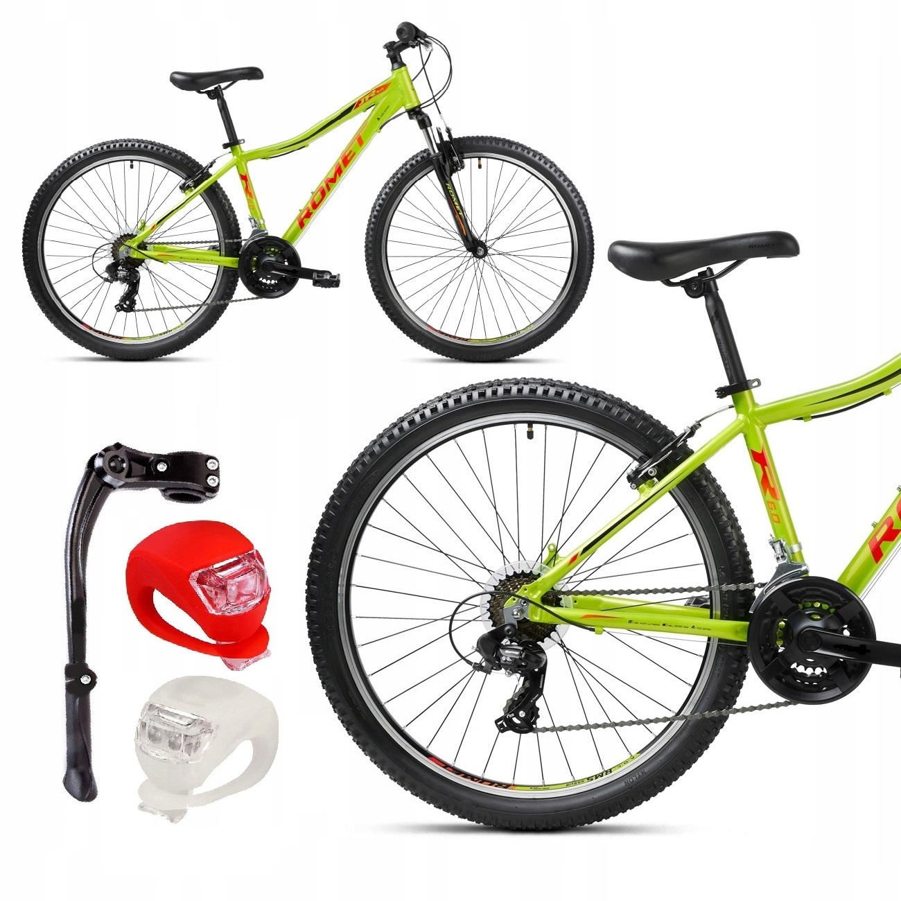 Horské Kolo Mtb 26 Romet Rambler 6.0 Shimano Alu Osvětlení Stopka Bonus