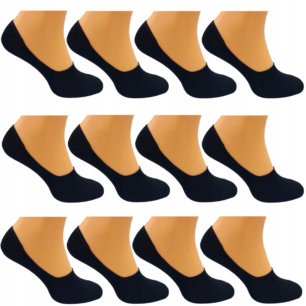 

Skarpety Męskie Stopki Mokasyny Czarne 12 Pak