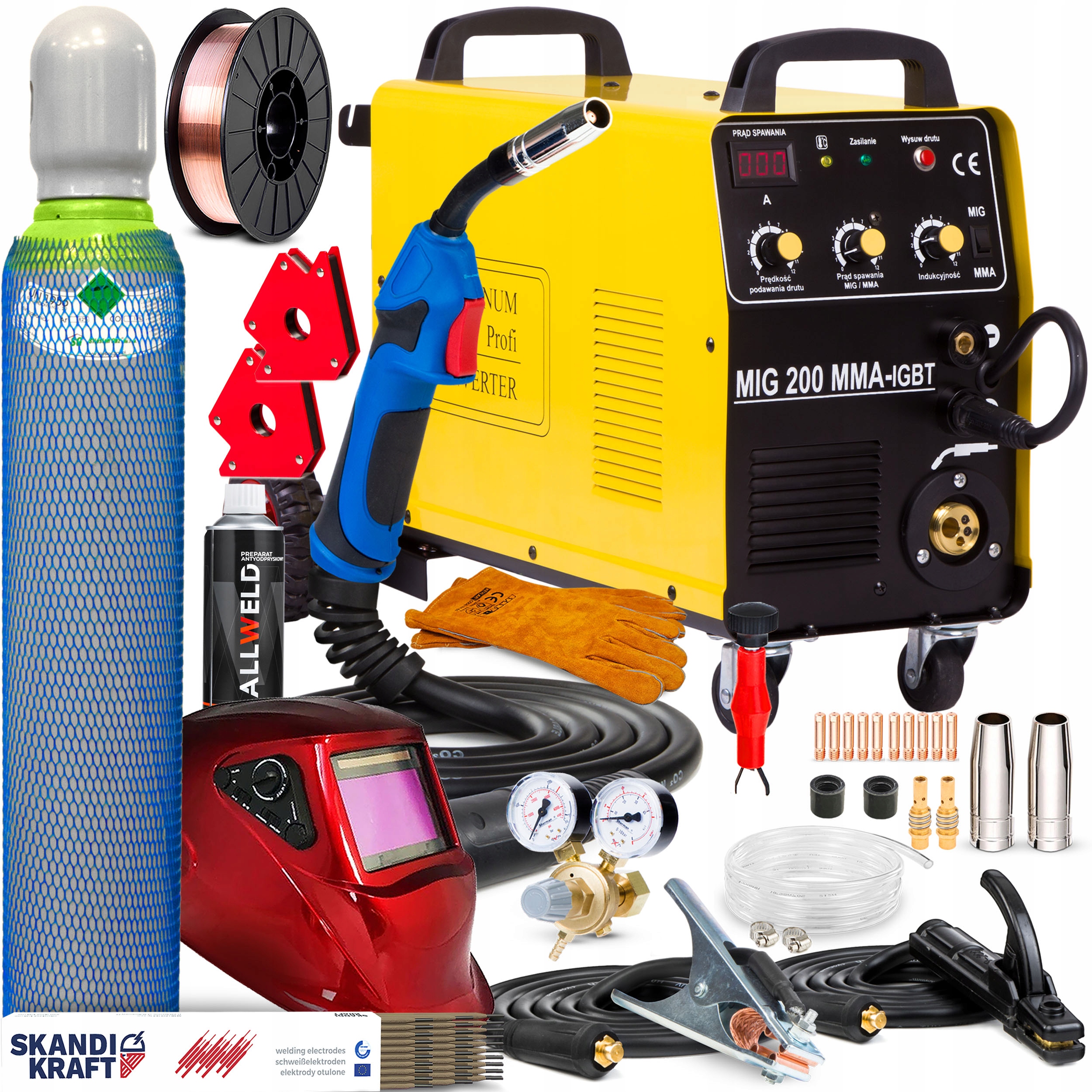 SPAWARKA MIGOMAT INWERTER MAGNUM MIG 200 MMA IGBT 200A 230V LUTOSPAWANIE