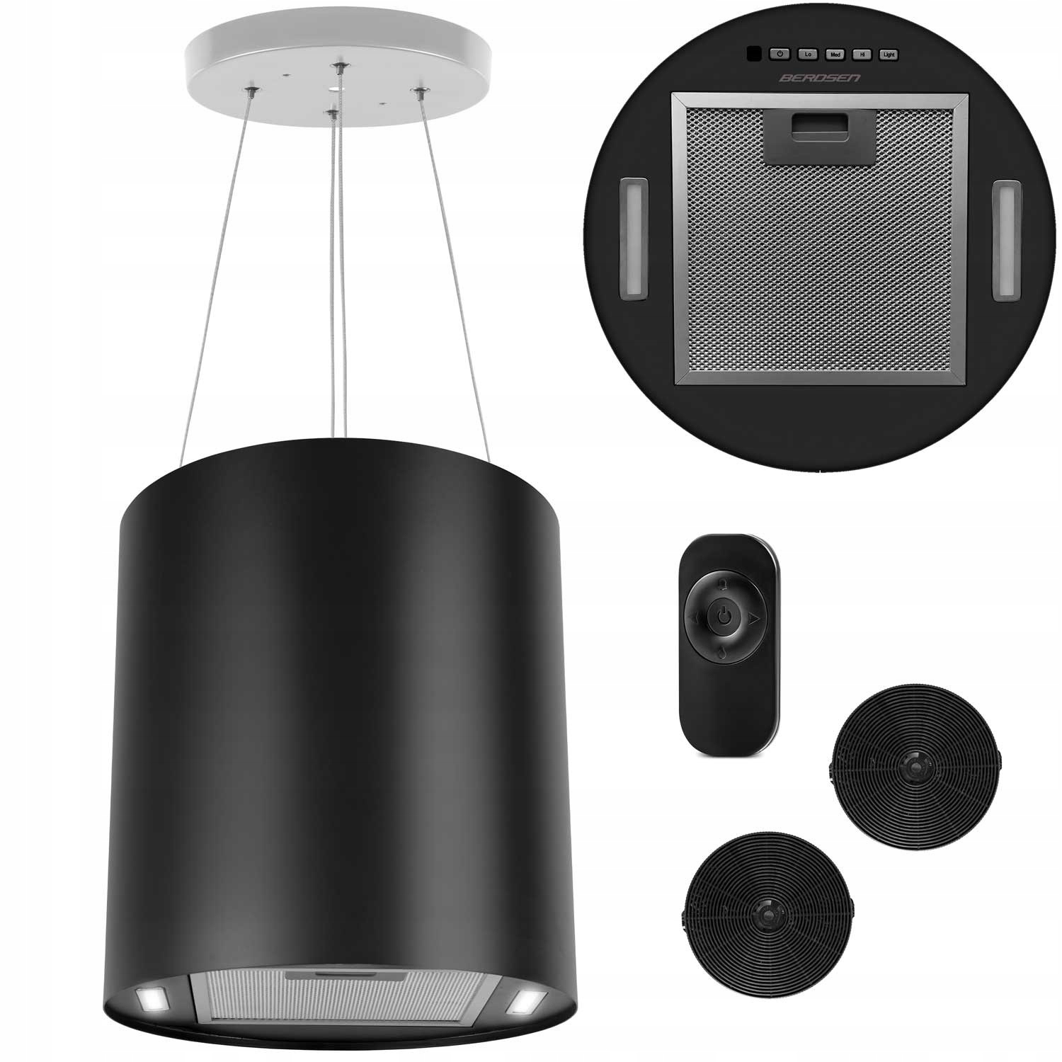 Ostrůvkový Kuchyňský Odsavač Par 35 cm Závěsný Berdsen Pilot