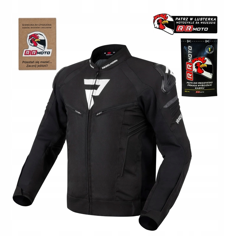 Textilná motocyklová bunda Rebelhorn Vandal Black White Darčeky