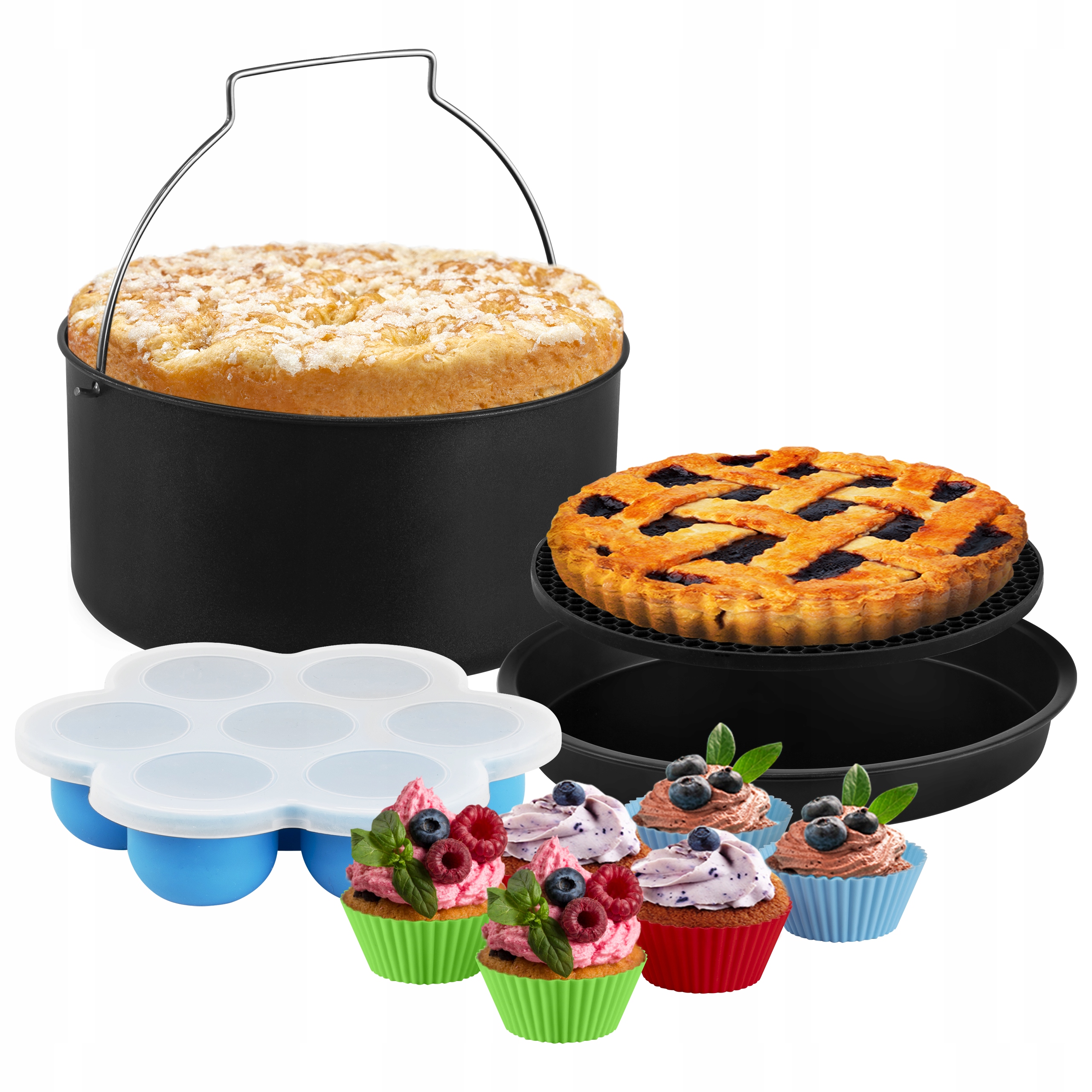 Zestaw do frytkownicy do pieczenia ciasta, pizzy Yoer AF01BK i AF04BK