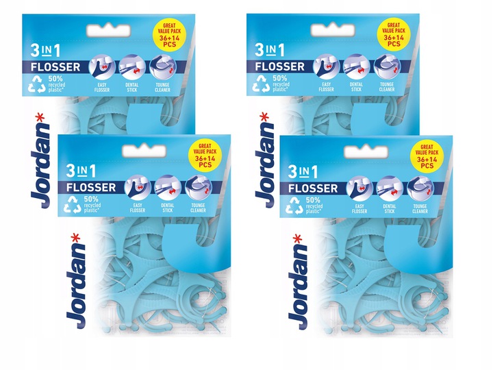 

4x Jordan flosser 3w1 36+14 szt. (50 szt.)