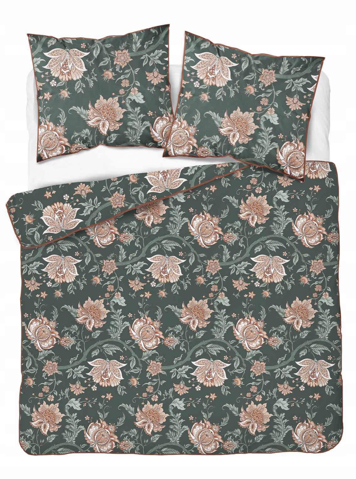 Komplet Pościeli Bawełnianej Perkal Z Lamówką Bizą 160x200 Ornament 5242A