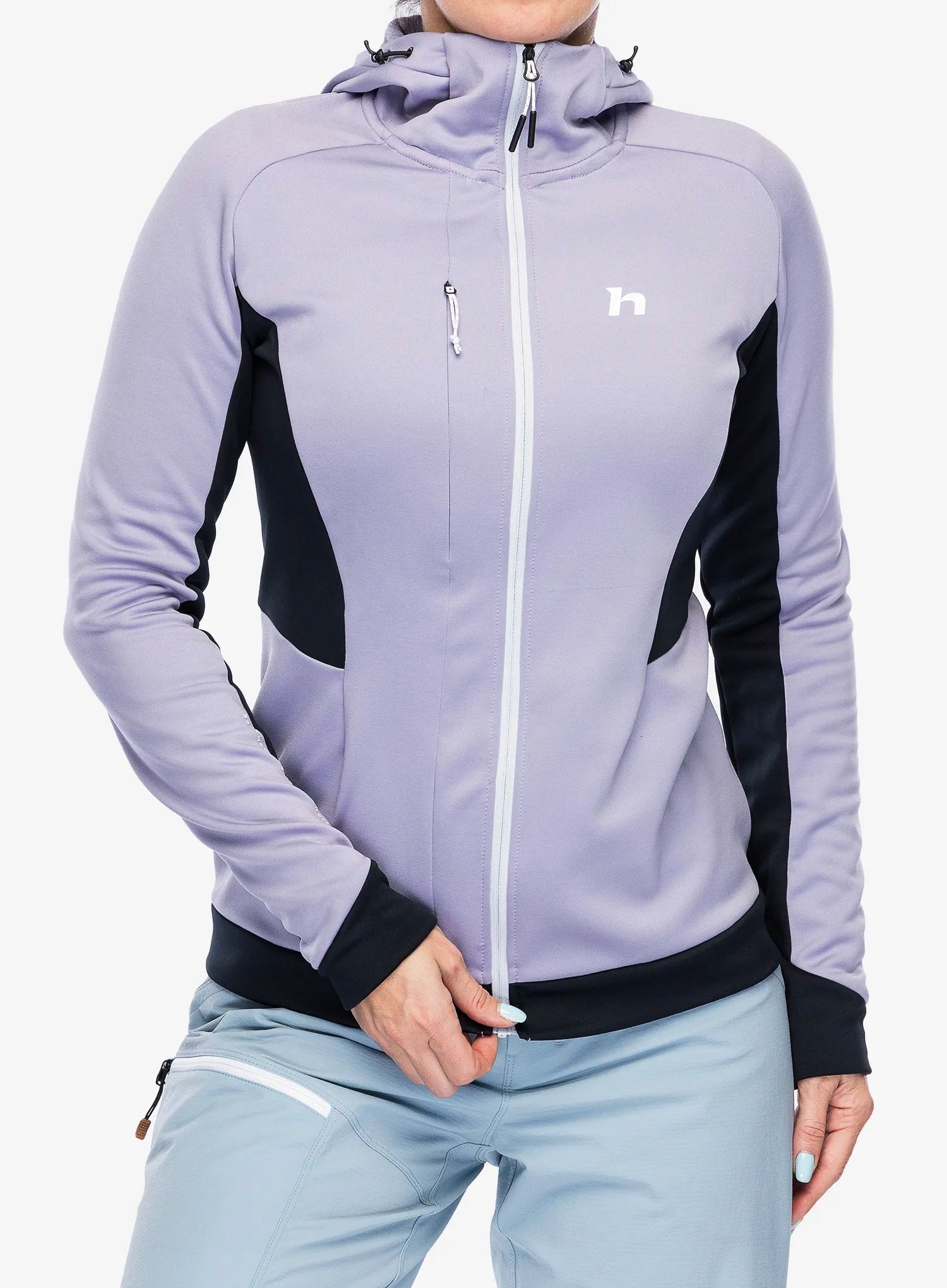 Mikina fleecová dámská Hannah Nela Hoody lavender aura/anthracite 40 (L)
