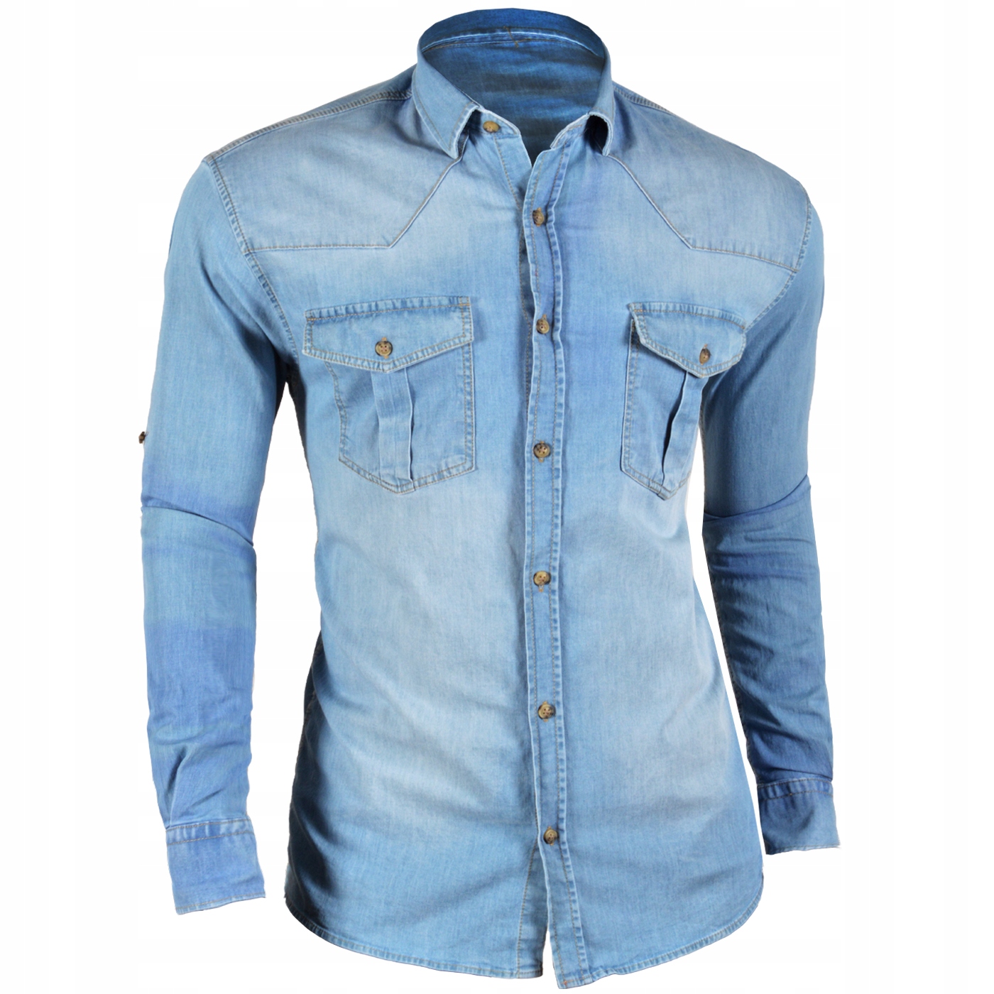 Džínová košile Jeans Kapsy Light Denim Regular