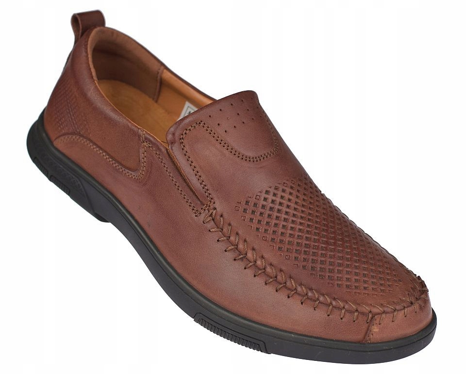 Mokasíny pánské kožené nazouvací boty hnědé American CY140 Br vel 41