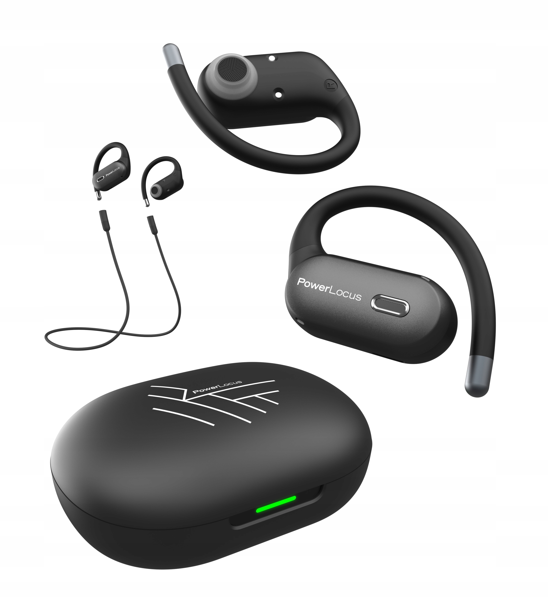 PowerLocus Slúchadlá Bluetooth Otvorené Move 30h Mikfrofóny Ai