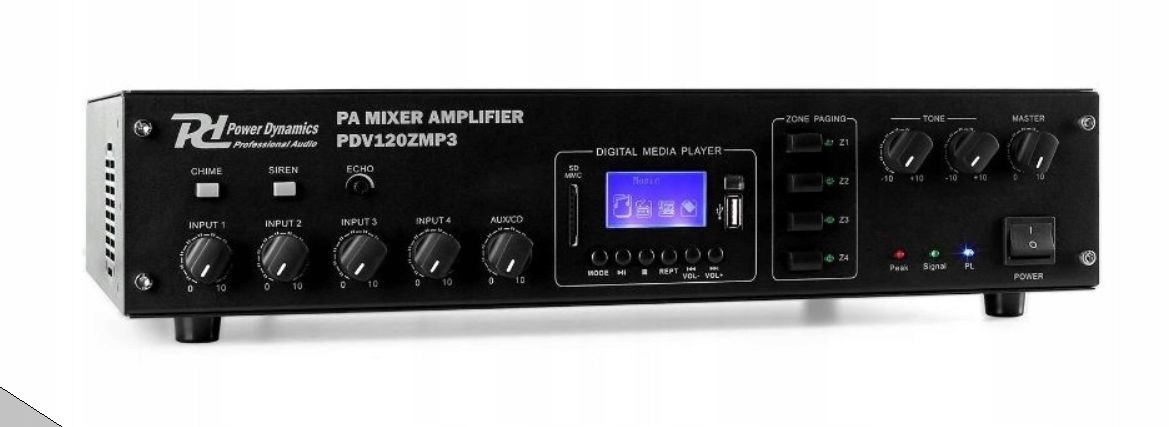 Wzmacniacz PA Tronios 4-kanałowy 4-strefowy 120W czarny