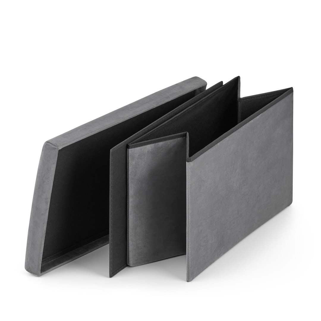 PUFA SKŁADANA SZARA KUFER SIEDZISKO SCHOWEK PODNÓŻEK XL Marka inna