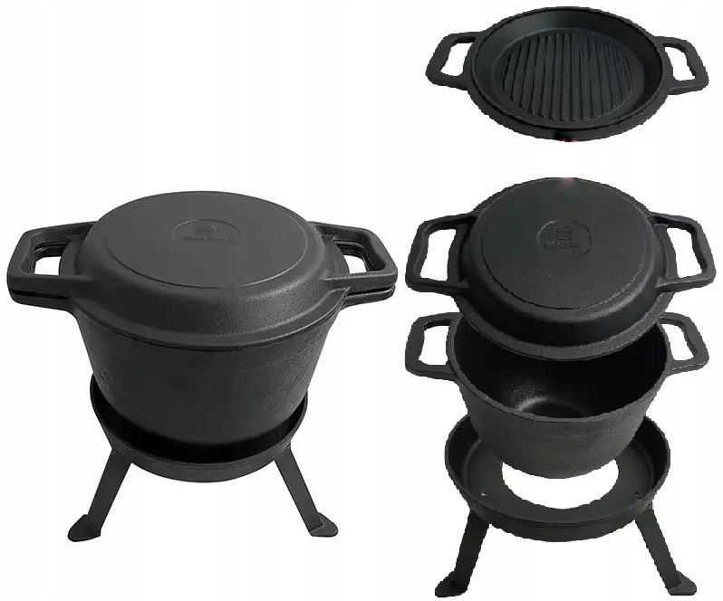 Kociołek Żeliwny 10 L Garnek Myśliwski Węgierski na Pieczonki Ognisko Grill